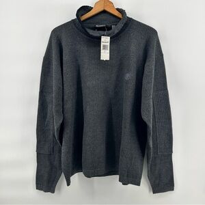 Timberland Performance Sweater Mens XL Ribbed Pullover Elbow Patches Logo NWT